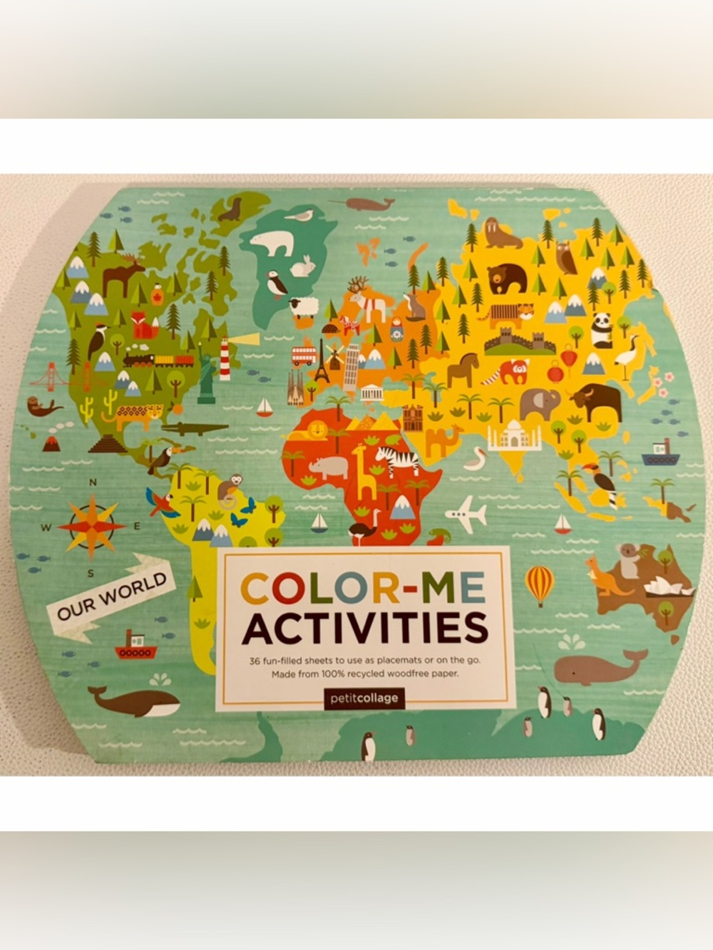 Petit Collage Our World Color Me Activities Travel Coloring Book Unused Like New